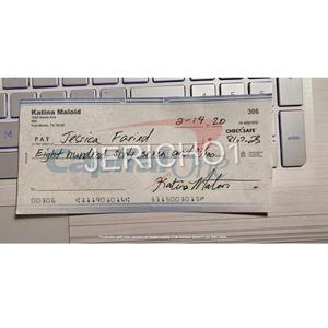 personal check scan. can customize name in pay to