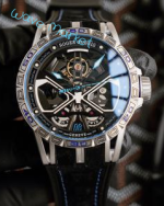roger dubuis king series silver and black