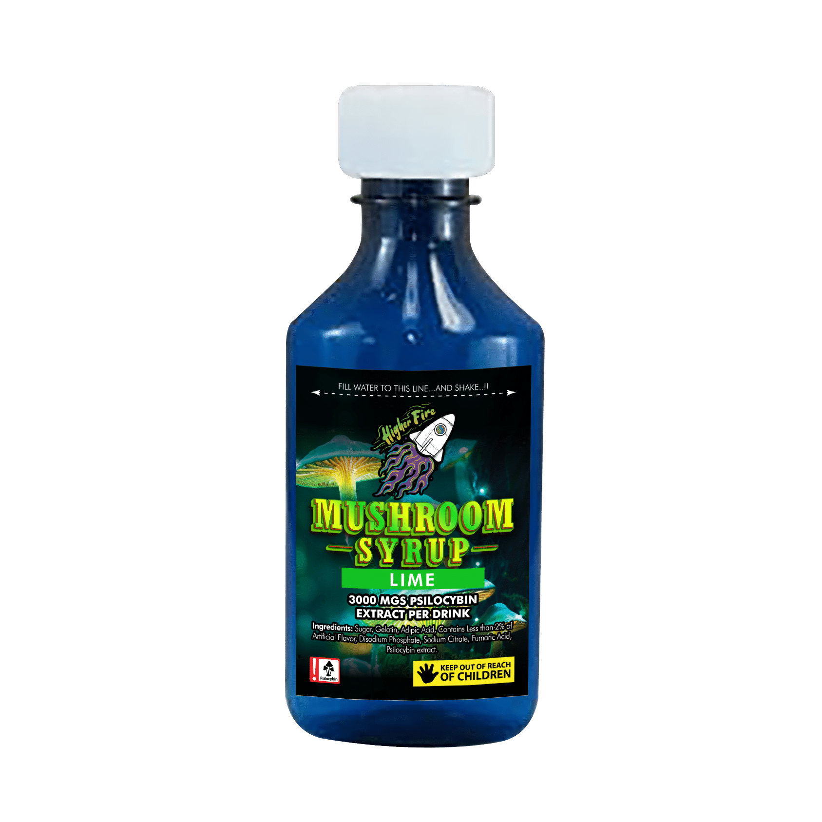 Higher Fire Extracts – Mushroom Syrup – Lime 3000mg Psilocybin
